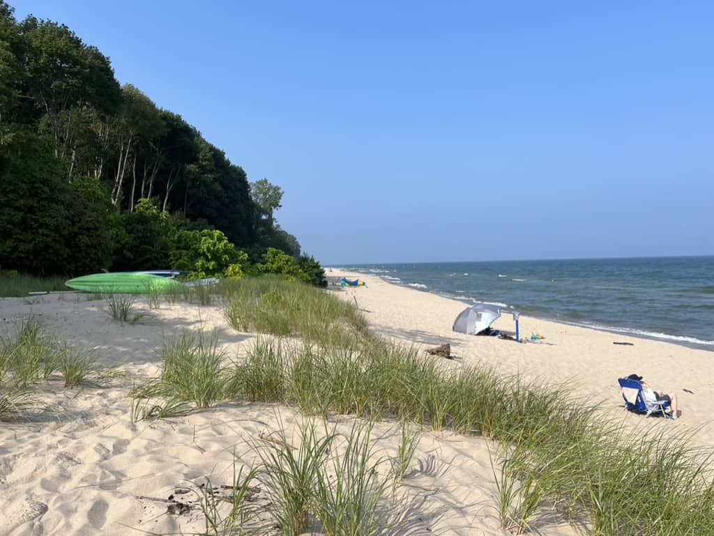 View of the Lake Michigan beach