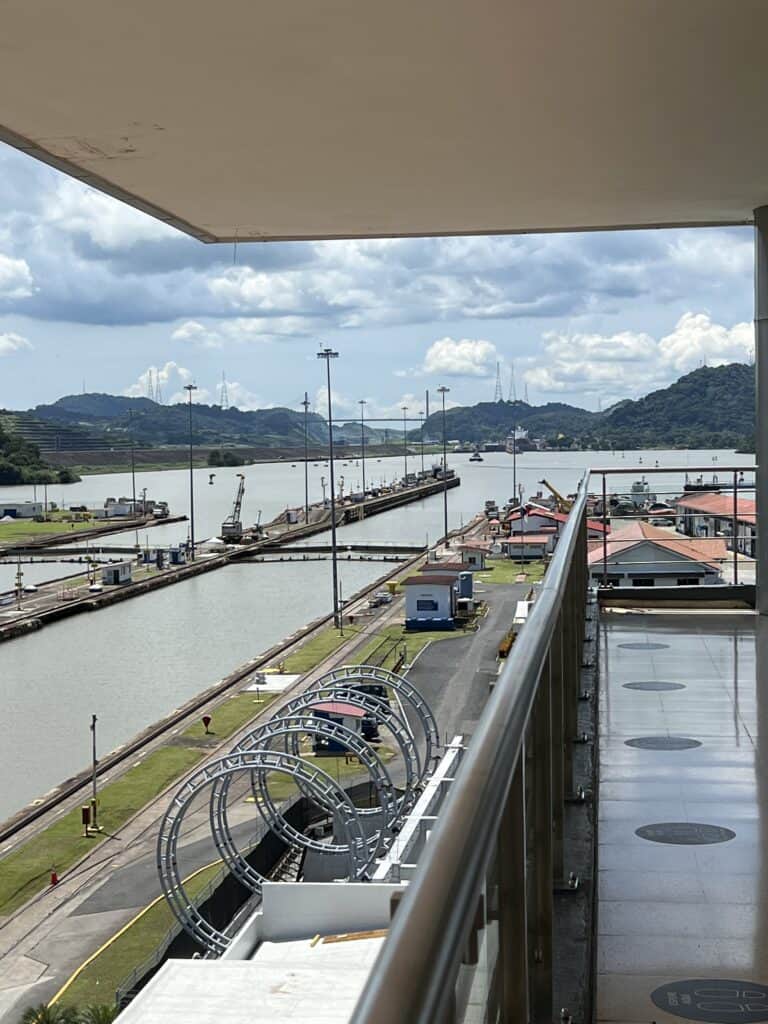 View of some locks at the Panama Canal
