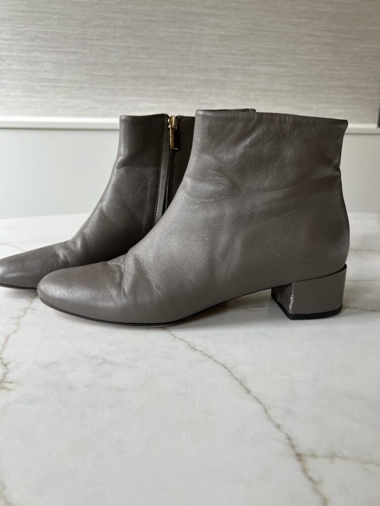 Photo of taupe ankle boots.