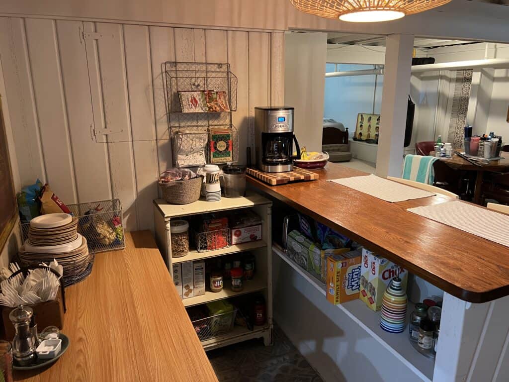 Photo of a temporary kitchen, one of the items on the Home Renovation Checklist. 