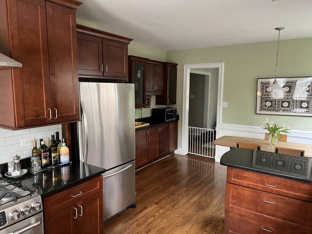 Before photo of the kitchen, part of the home renovation checklist. 