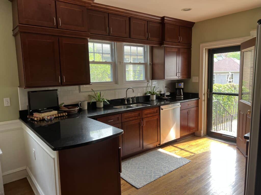 Before picture of the kitchen, part of the home renovation checklist. 