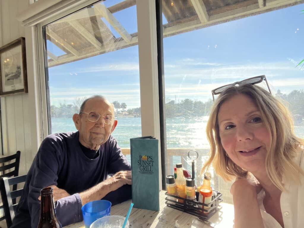 Dad and I in Florida at one of our favorite restaurants. 