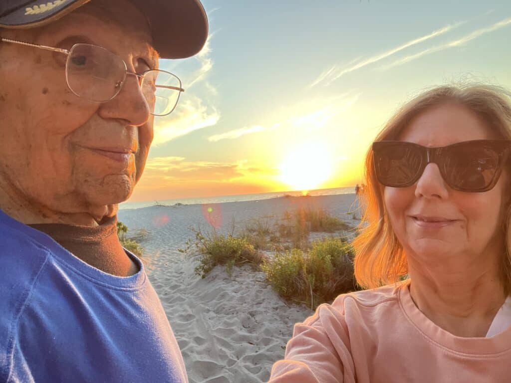 Dad and I at the beach fro Sunset. 